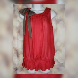 Ann Taylor Coral Shell Ruffled Blouse